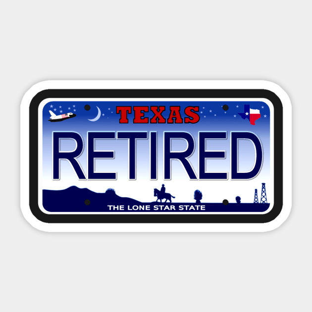 Retired Texas License Plate Sticker by Mel's Designs